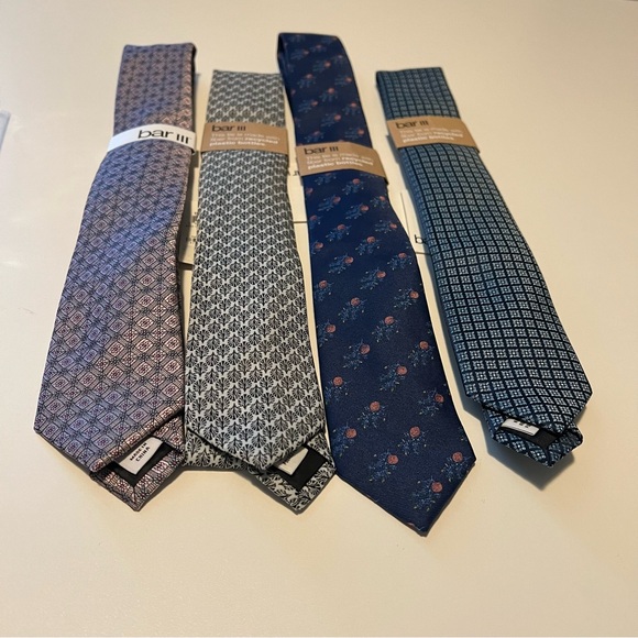 Bar III Men's Tie Set - Blue Gray and Pink
